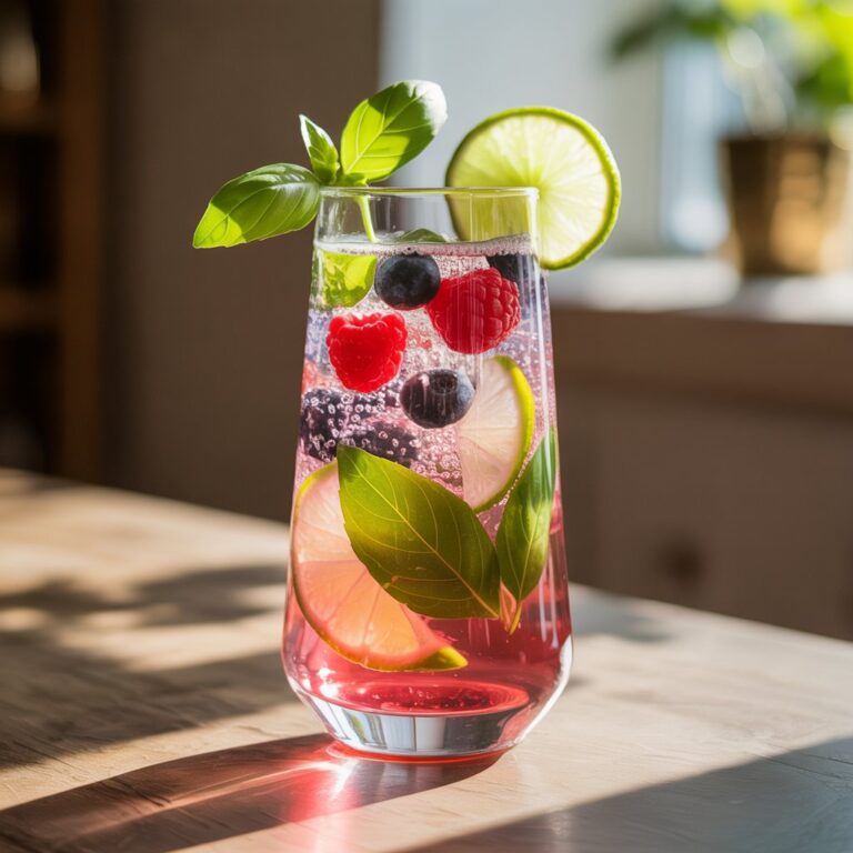 Αφρώδες Mocktail με Μούρα, Λάιμ και Βασιλικό: Η Απόλυτη Δροσιά